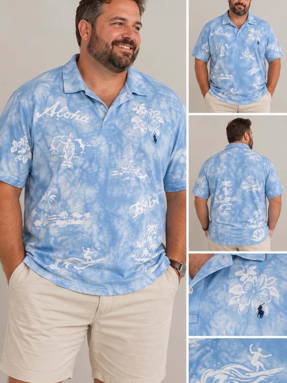 Polo by Ralph Lauren Sky Blue Aloha Polo Shirt